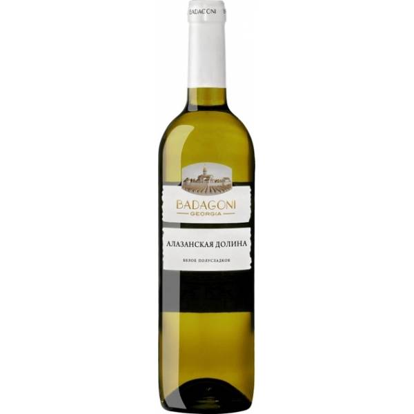 Вино Badagoni Алазанская Долина белое полусладкое 12% 0,75л
