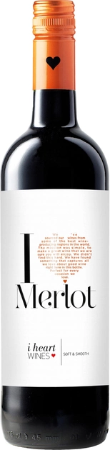 Вино I heart Мerlot красное полусухое 12% 0.75л