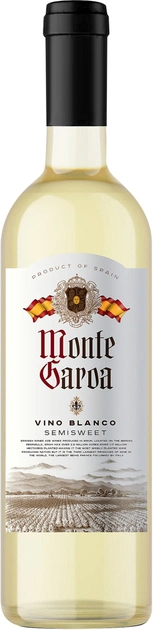 Вино Monte Garoa semisweet white біле напівсолодке 10.5% 0.75л