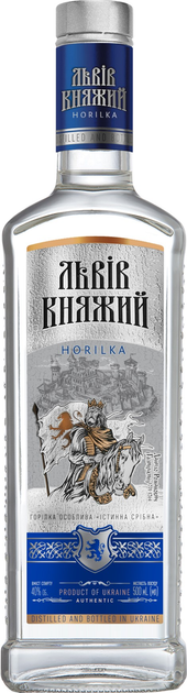 Горілка Львів Княжий Істинна срібна 0.5л 40%